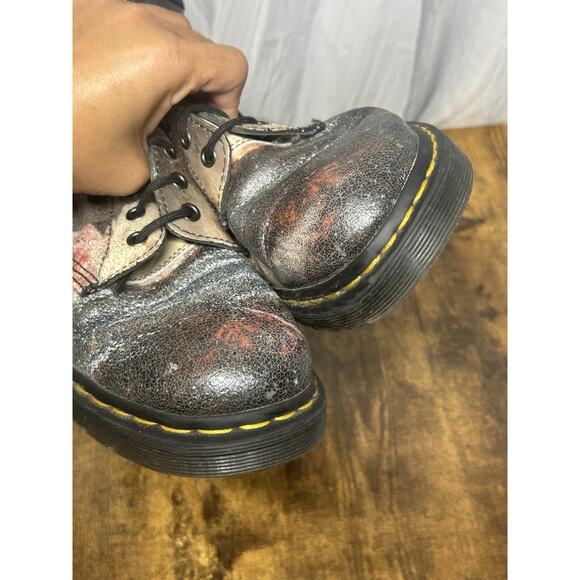 Dr Martens x New Order 1460 Power Corruption And Lies Soft Leather Boots Rare 10 - Picture 11 of 12